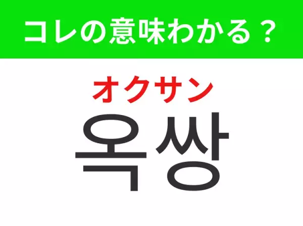 【韓国ドラマ編】覚えておきたいあの言葉！「옥쌍（オクサン）」の意味は？