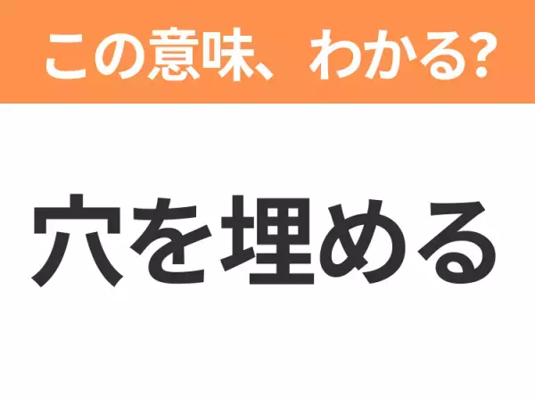 【昭和or Z世代どっち？】「穴を埋める」この日本語わかりますか？