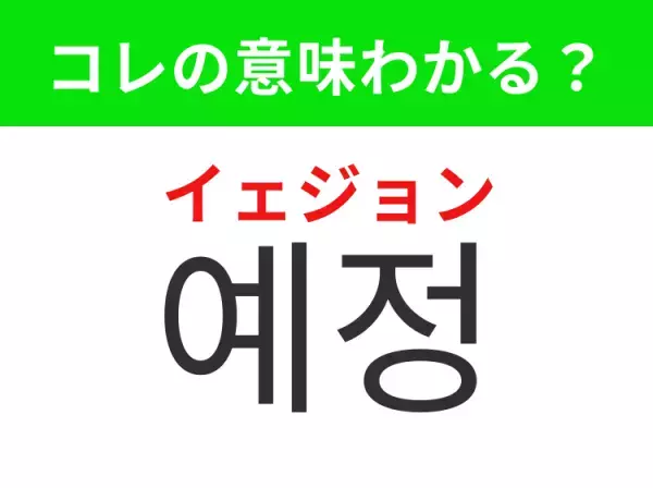【韓国生活編】覚えておきたいあの言葉！ 「예정（イェジョン）」の意味は？