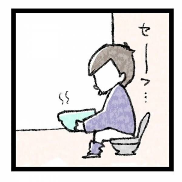 【育児マンガ】「朝のトイレあるある」空かないトイレに必死のパパ！気を利かせて長女がまさかの行動に！？