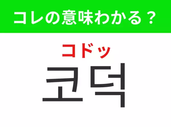 【韓国美容編】覚えておきたいあの言葉！「코덕（コドッ）」の意味は？
