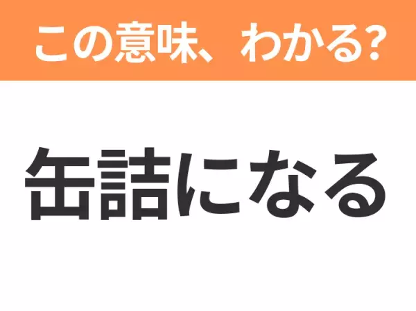 【昭和or Z世代どっち？】「缶詰になる」この日本語わかりますか？