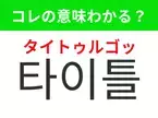 【K-POP編】覚えておきたいあの言葉！ 「타이틀곡（タイトゥルゴッ）」の意味は？