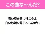 【夏うたクイズ】歌詞「青い空を共に行こうよ 白い砂浜を見下ろしながら」で有名な曲は？