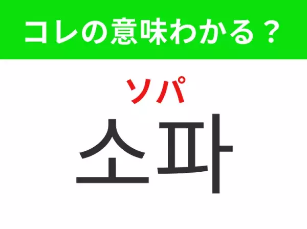 【韓国生活編】覚えておきたいあの言葉！ 「소파（ソパ）」の意味は？