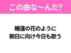 【ヒット曲クイズ】歌詞「睡蓮の花のように 朝日に向け今日も歌う」で有名な曲は？夏のヒットソング！