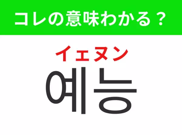 【韓国生活編】覚えておきたいあの言葉！「예능（イェヌン）」の意味は？