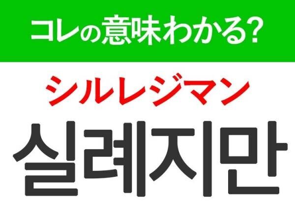 【韓国旅行に行く人は要チェック！】「실례지만（シルレジマン）」の意味は？韓国人がリアルに使う言葉！現地で使える単語3選