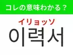 【韓国生活編】覚えておきたいあの言葉！「이력서（イリョッソ）」の意味は？