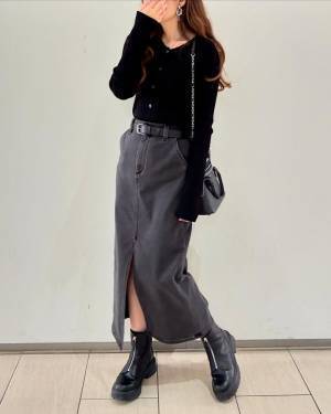 【GU】「おしゃれ＆寒がりさんはコレはいて！」裏フリースになっているデニムスカートが抜群の暖かさとSNSで話題！