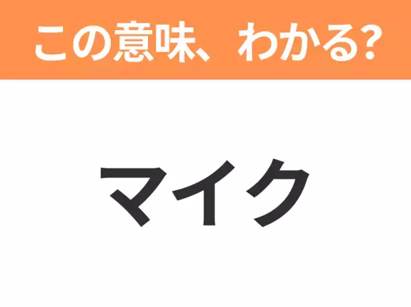 【略語クイズ】「マイク」の正式名称は？意外と知らない身近な略語！