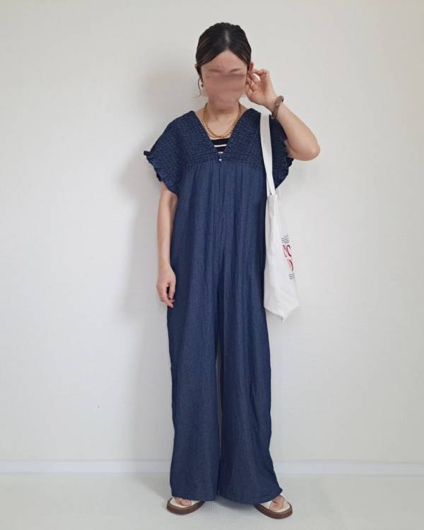 「お腹もお尻も隠しておしゃれを叶える！」【しまむら】シャーリングデザインの夏ワンピ＆サロペ