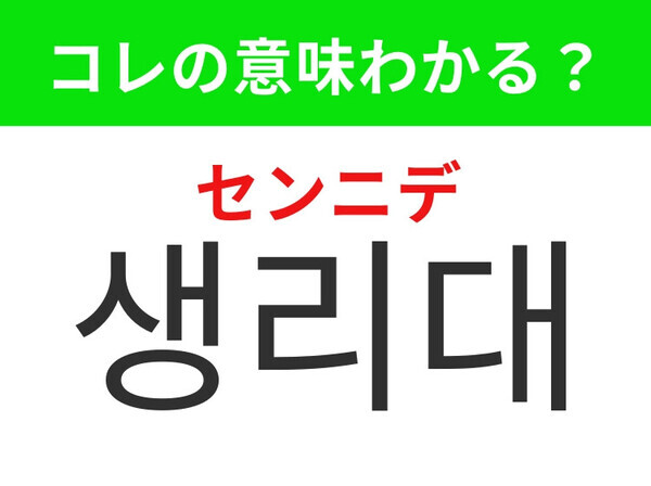 【韓国生活編】女性に欠かせない衛生用品！「생리대（センニデ）」の意味は？