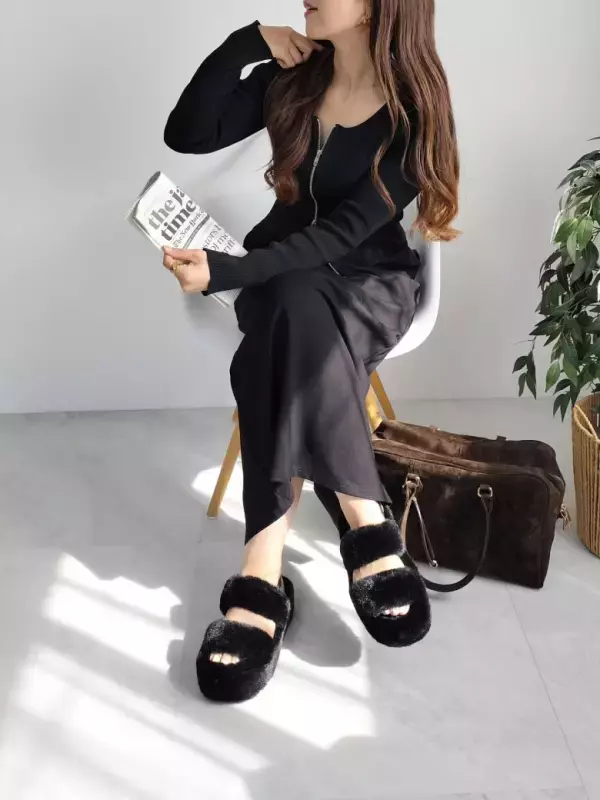 「2,000円台とは思えない！」【しまむら】高見えファーサンダルで秋コーデを満喫♡