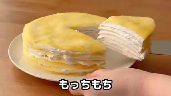 「焼かない！」「材料4つで超簡単！」レンジでできる【もっちもちのミルクレープ】レシピ