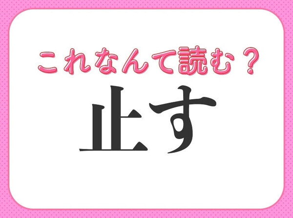 【止す】はなんて読む？「とす」ではありません