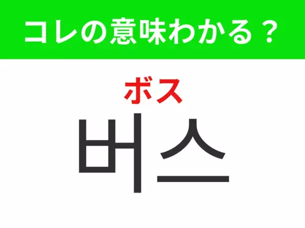 【韓国生活編】街中でよく見かける乗り物！「버스（ボス）」の意味は？