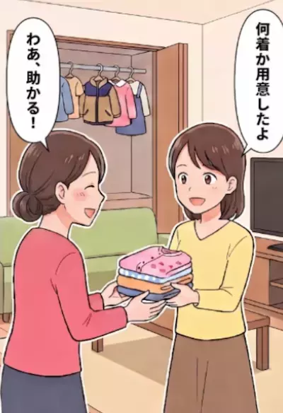 「こんなの持っててもタンスの肥やしよ！私が貰ってあげるわ！」強引にお下がりを持って帰るママ友。仕方なく譲るが着ている様子がなく不審に思っていると⇒あげた服がフリマアプリで売られていて・・・