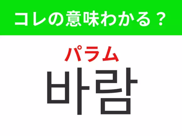 【韓国生活編】 肌で感じる空気の流れ！「바람（パラム）」の意味は？