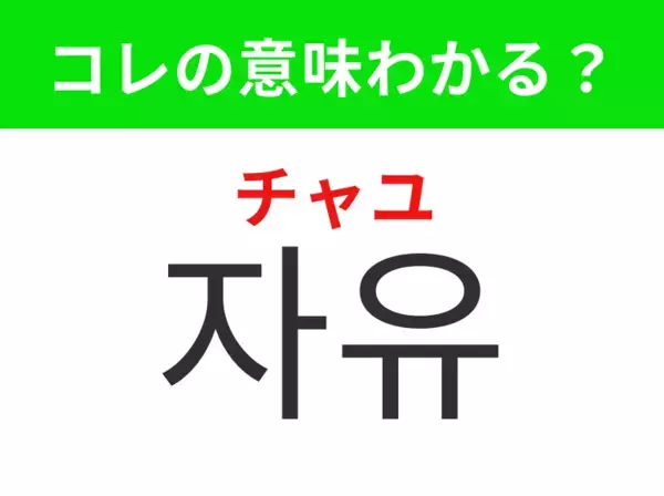 【韓国生活編】縛られず好きに過ごせること！「자유（チャユ）」の意味は？