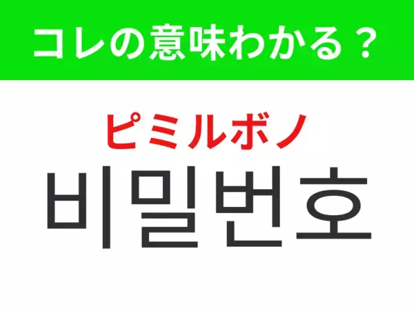 【韓国生活編】アカウントを守るための大切な情報！「비밀번호（ピミルボノ）」の意味は？