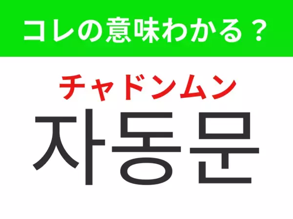 【韓国生活編】センサーで開く便利なドア！「자동문（チャドンムン）」の意味は？