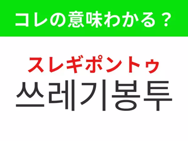 【韓国生活編】ゴミを入れて捨てるための袋！「쓰레기봉투（スレギポントゥ）」の意味は？
