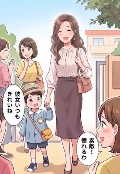 「この秘密が保育園でバレたら…私の人生終わり！？」真実の姿を隠して完璧ママを演じる日々。ある日、園の夏祭り会に気合十分で参加すると⇒なんと息子の手によって“秘密”が暴かれることに・・・