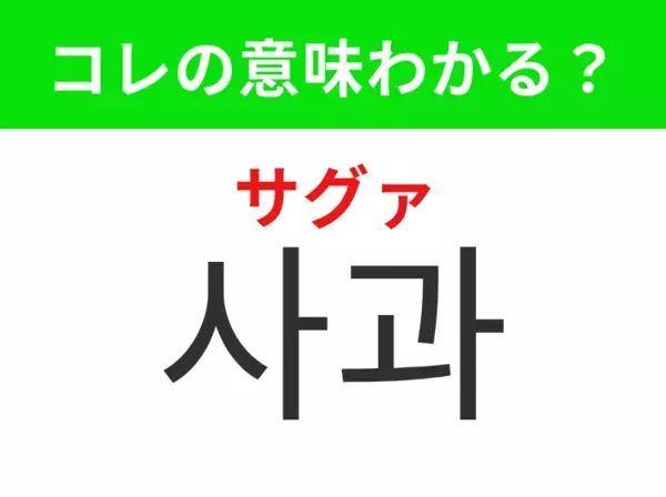 【韓国グルメ編】丸くて赤い身近な果物！「사과（サグァ）」の意味は？