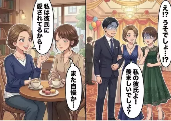 「私はアンタと違って彼氏に愛されてるから～（笑）」事あるごとにマウントを取ってくる友人が、なぜか同窓会に彼氏を連れてきたが⇒「え！？何でここに！？」紹介されたのはまさかの人物だった・・・