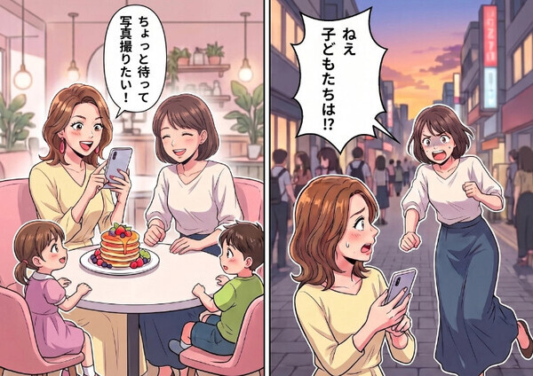 「写真撮るからまだ食べないで！」SNS映え命のママ友！一緒にいてもひたすらスマホをいじっているばかり⇒数分間だけ子どもを見ててと頼んだら、なんと血の気が引く事態に・・・
