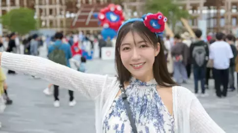 「ゆるっと関西万博に」美人気象予報士・穂川果音、&quot;ミャクミャクコーデ&quot;で万博満喫ショット公開