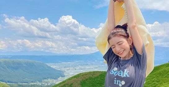 「深呼吸したい場所ランキングNo. 1」スザンヌが阿蘇の大自然を満喫！