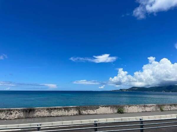 バレーボール元日本代表・大林素子、沖縄・名護の海を望み日帰りロケ―帰仁村へ移動中