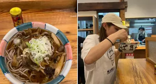 井上咲楽、長野駅で「朝蕎麦」を堪能！ 飾らない姿にファンも親近感